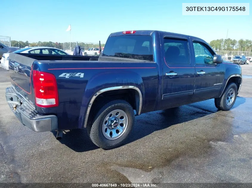 2009 GMC Sierra 1500 Sl VIN: 3GTEK13C49G175548 Lot: 40667849