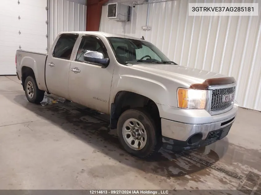 2010 GMC Sierra K1500 Sle VIN: 3GTRKVE37AG285181 Lot: 12114613