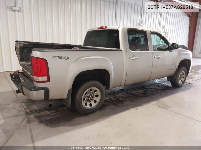 3GTRKVE37AG285181 2010 GMC Sierra K1500 Sle