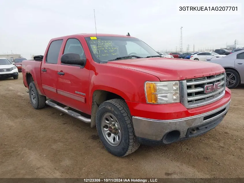 2010 GMC Sierra 1500 VIN: 3GTRKUEA1AG207701 Lot: 12123305