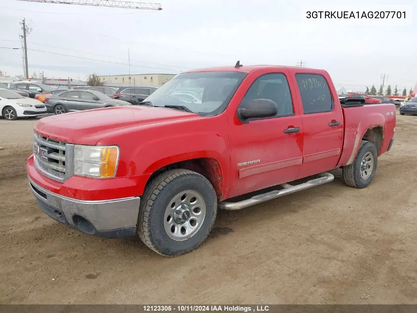 2010 GMC Sierra 1500 VIN: 3GTRKUEA1AG207701 Lot: 12123305