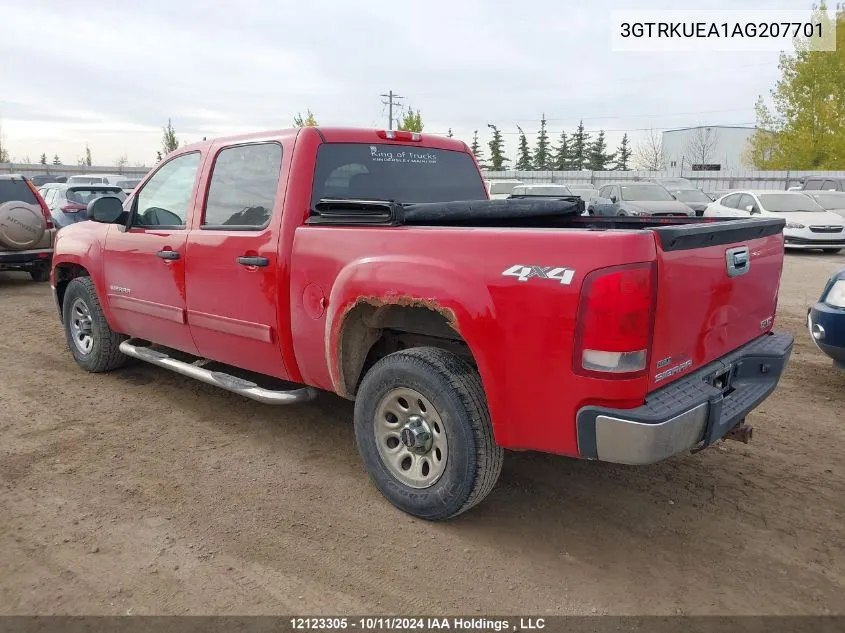 2010 GMC Sierra 1500 VIN: 3GTRKUEA1AG207701 Lot: 12123305