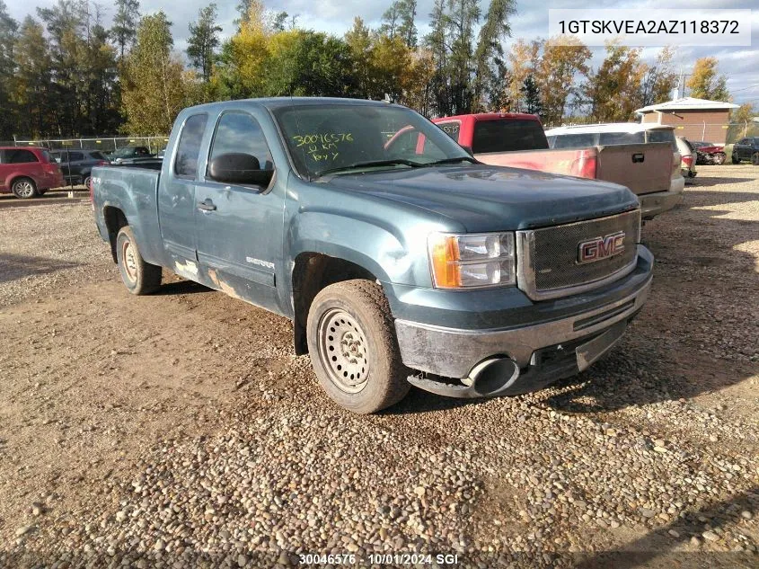 2010 GMC Sierra K1500 Sle VIN: 1GTSKVEA2AZ118372 Lot: 30046576