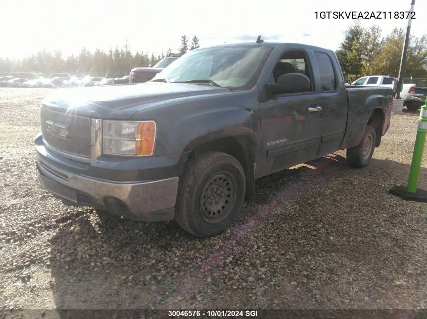 2010 GMC Sierra K1500 Sle VIN: 1GTSKVEA2AZ118372 Lot: 30046576