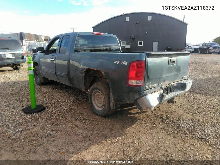 2010 GMC Sierra K1500 Sle VIN: 1GTSKVEA2AZ118372 Lot: 30046576