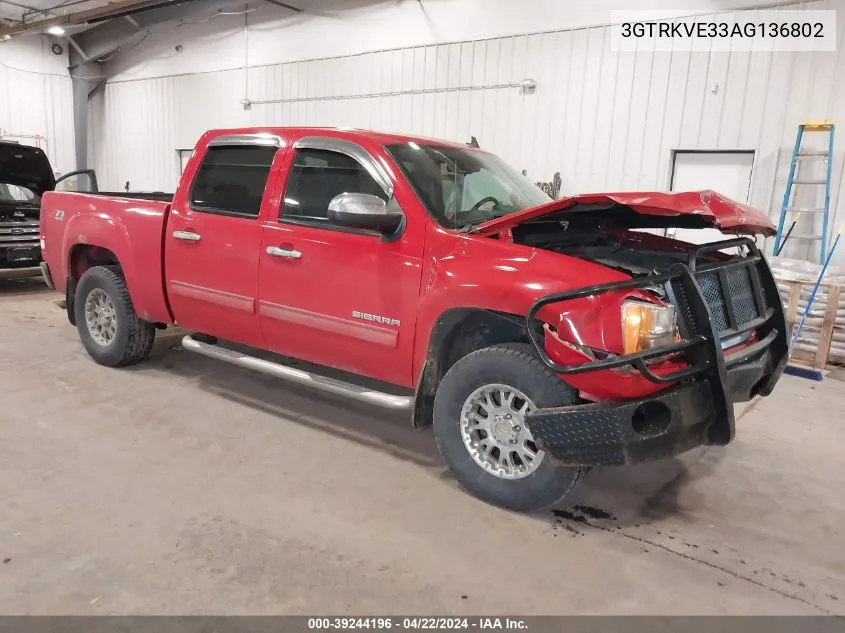 2010 GMC Sierra 1500 Sle VIN: 3GTRKVE33AG136802 Lot: 39244196