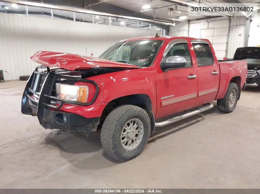 2010 GMC Sierra 1500 Sle VIN: 3GTRKVE33AG136802 Lot: 39244196