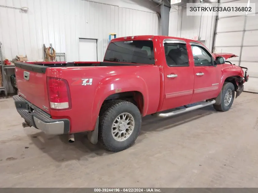 2010 GMC Sierra 1500 Sle VIN: 3GTRKVE33AG136802 Lot: 39244196