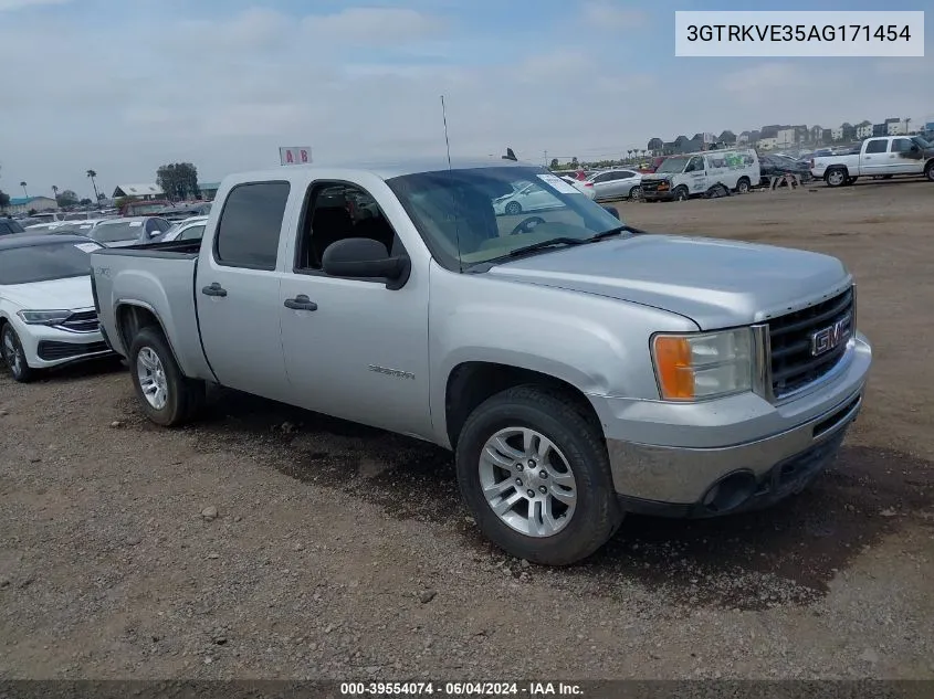 2010 GMC Sierra 1500 Sle VIN: 3GTRKVE35AG171454 Lot: 39554074