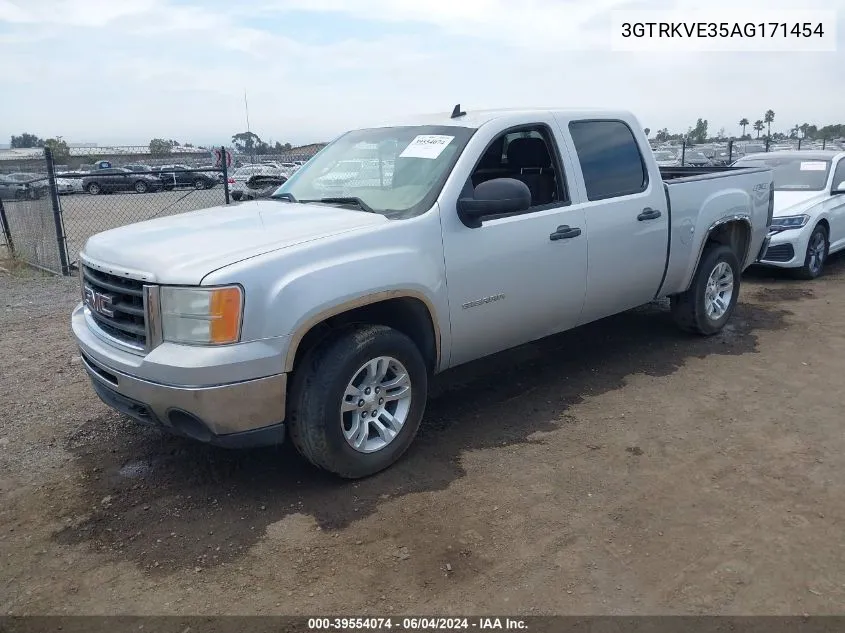 2010 GMC Sierra 1500 Sle VIN: 3GTRKVE35AG171454 Lot: 39554074