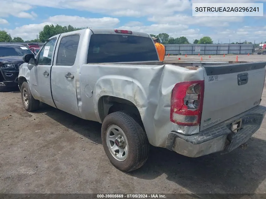 2010 GMC Sierra 1500 Sl VIN: 3GTRCUEA2AG296241 Lot: 39805669