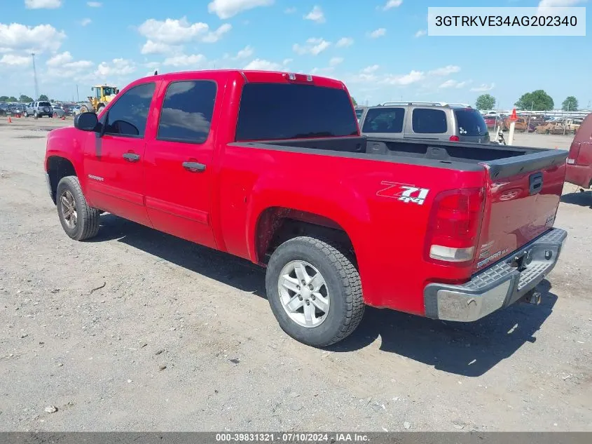 2010 GMC Sierra 1500 Sle VIN: 3GTRKVE34AG202340 Lot: 39831321