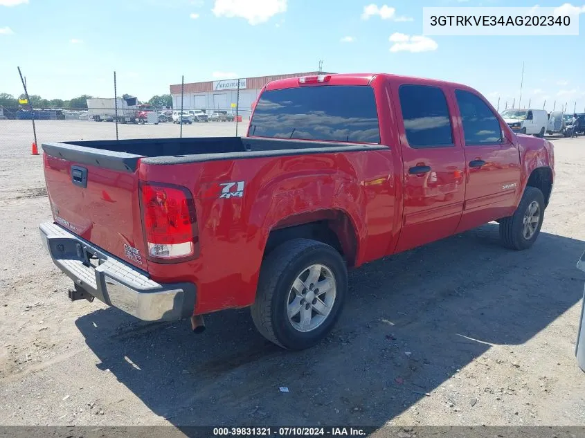 2010 GMC Sierra 1500 Sle VIN: 3GTRKVE34AG202340 Lot: 39831321