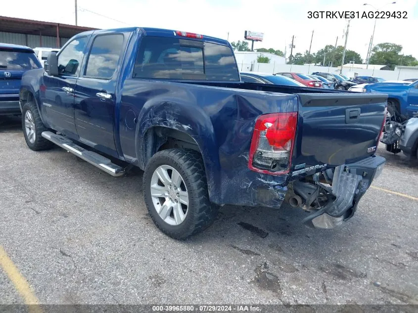 2010 GMC Sierra 1500 Sle VIN: 3GTRKVE31AG229432 Lot: 39965880