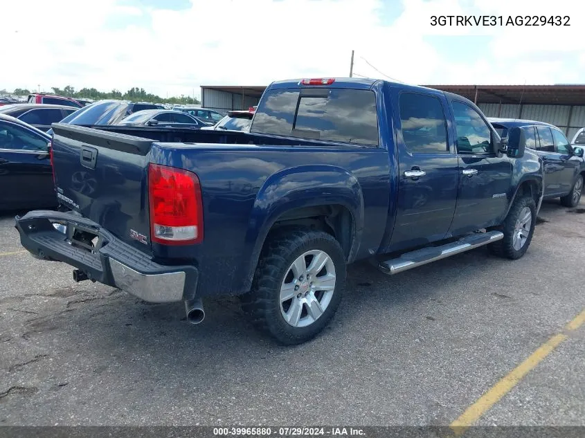 2010 GMC Sierra 1500 Sle VIN: 3GTRKVE31AG229432 Lot: 39965880