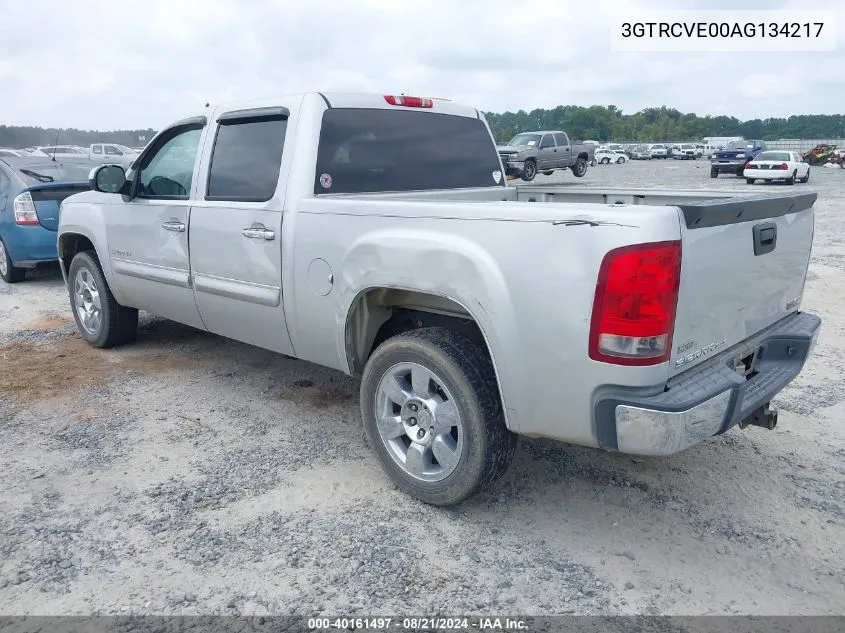 2010 GMC Sierra 1500 Sle VIN: 3GTRCVE00AG134217 Lot: 40161497