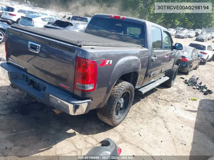 2010 GMC Sierra 1500 Sle VIN: 3GTRCVE00AG298194 Lot: 40196699