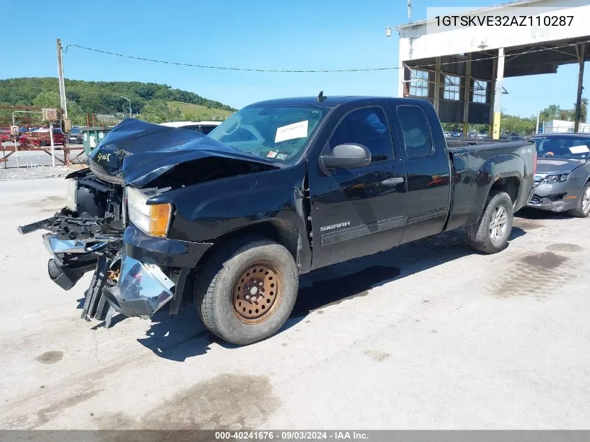 2010 GMC Sierra 1500 Sle VIN: 1GTSKVE32AZ110287 Lot: 40241676