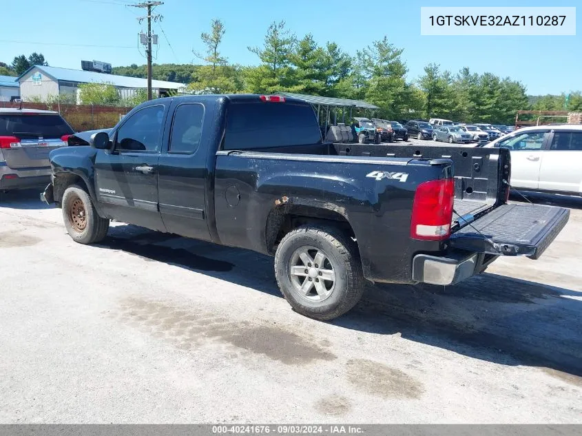 2010 GMC Sierra 1500 Sle VIN: 1GTSKVE32AZ110287 Lot: 40241676