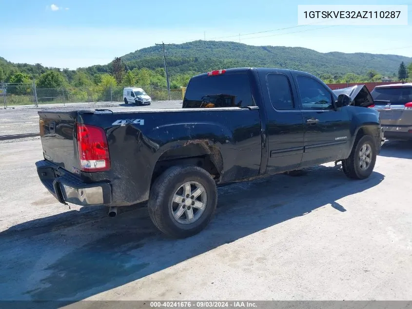 2010 GMC Sierra 1500 Sle VIN: 1GTSKVE32AZ110287 Lot: 40241676