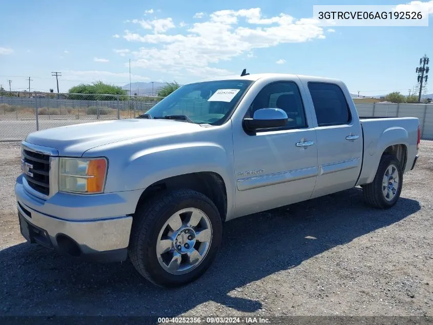 2010 GMC Sierra 1500 Sle VIN: 3GTRCVE06AG192526 Lot: 40252356