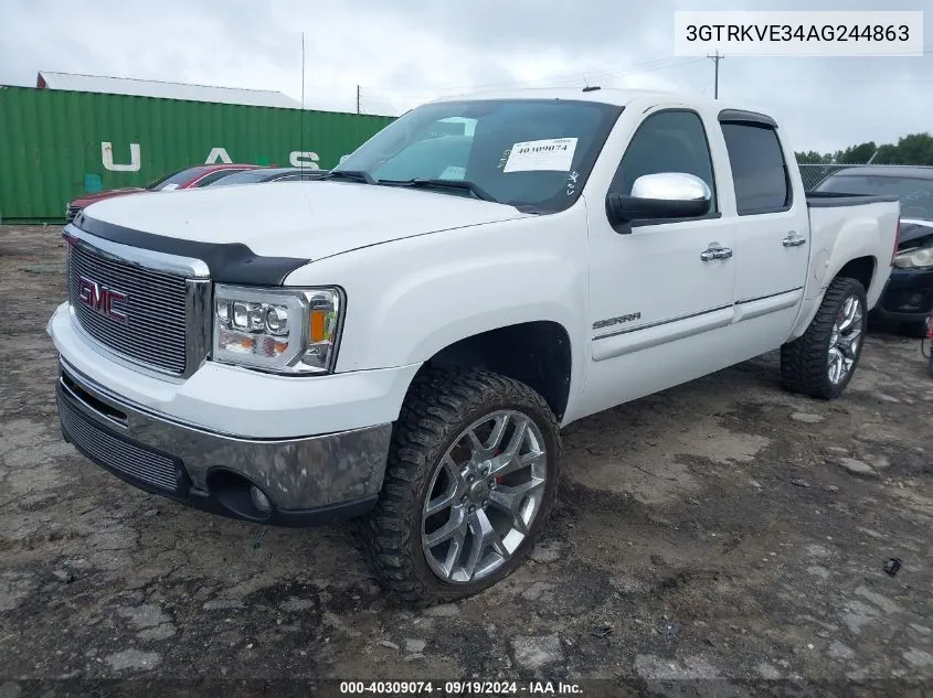 2010 GMC Sierra 1500 Sle VIN: 3GTRKVE34AG244863 Lot: 40309074