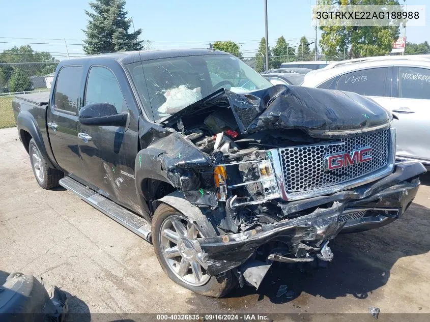 2010 GMC Sierra 1500 K1500 Denali VIN: 3GTRKXE22AG188988 Lot: 40326835