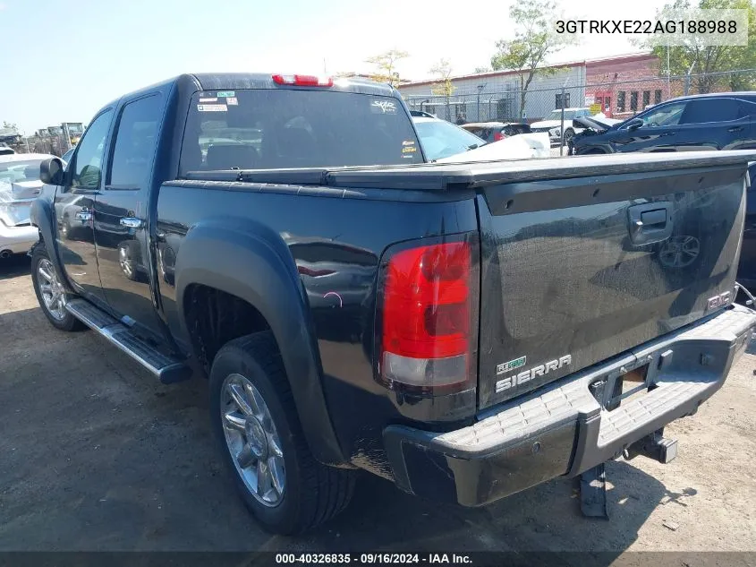 2010 GMC Sierra 1500 K1500 Denali VIN: 3GTRKXE22AG188988 Lot: 40326835