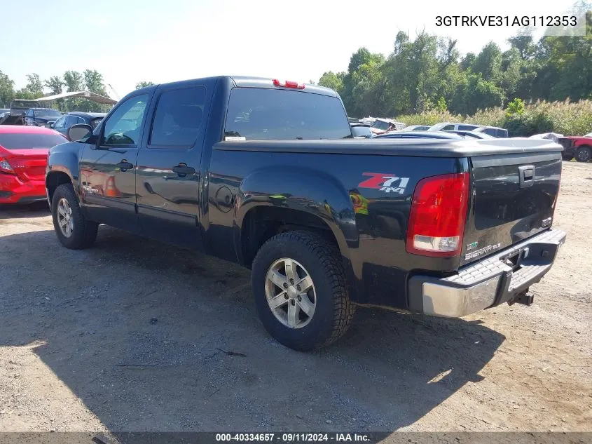 2010 GMC Sierra 1500 Sle VIN: 3GTRKVE31AG112353 Lot: 40334657