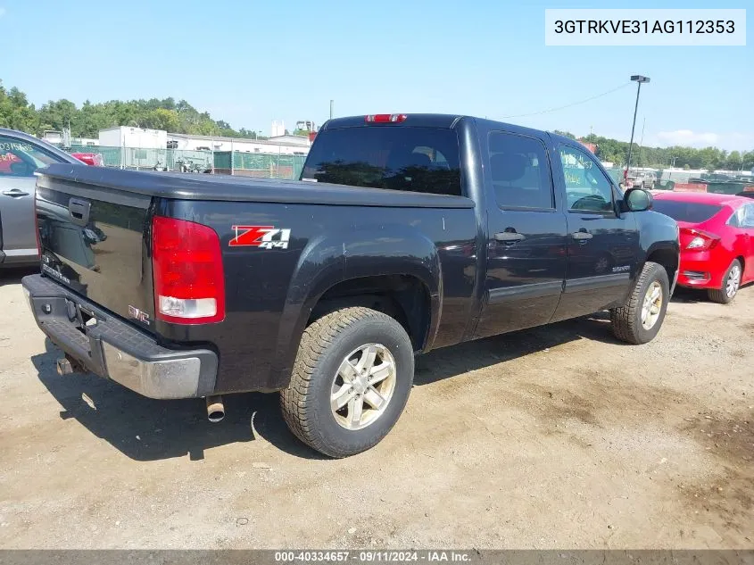 2010 GMC Sierra 1500 Sle VIN: 3GTRKVE31AG112353 Lot: 40334657