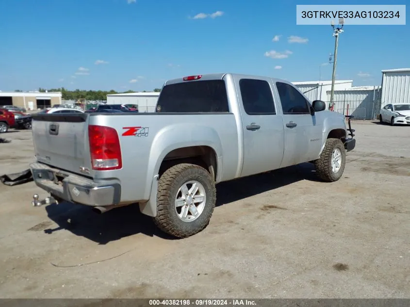 2010 GMC Sierra 1500 Sle VIN: 3GTRKVE33AG103234 Lot: 40382198