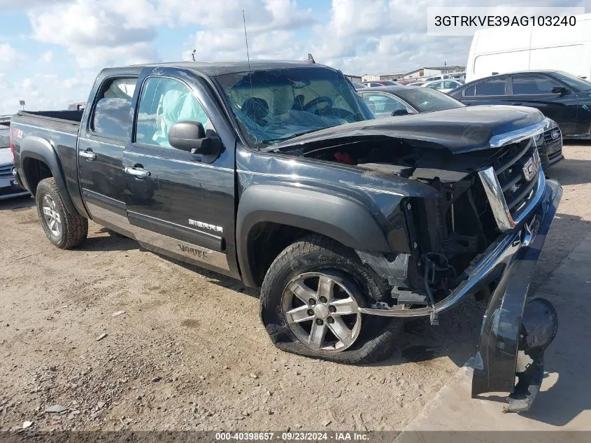 2010 GMC Sierra K1500 Sle VIN: 3GTRKVE39AG103240 Lot: 40398657