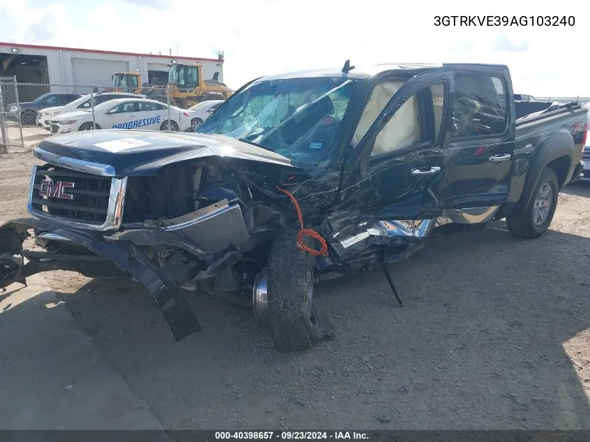 2010 GMC Sierra K1500 Sle VIN: 3GTRKVE39AG103240 Lot: 40398657