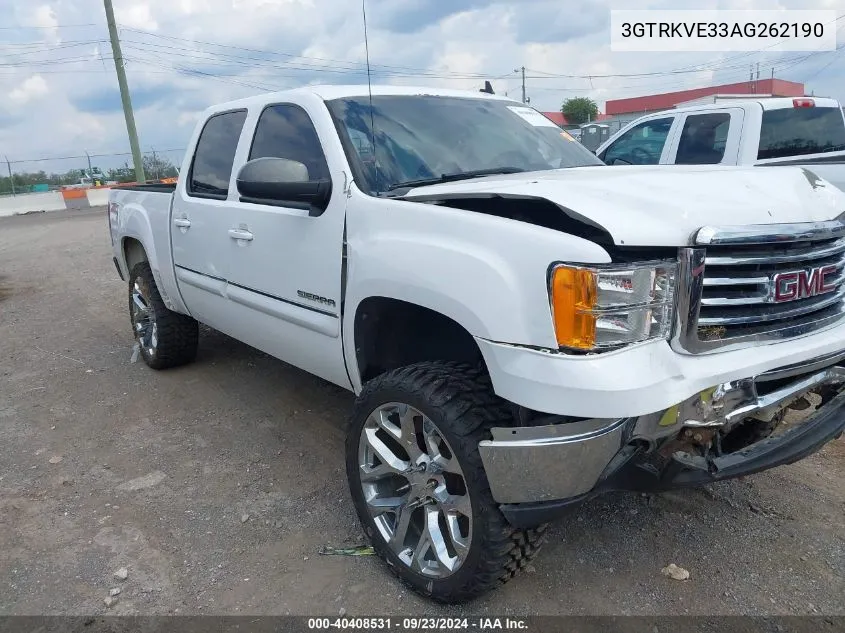 2010 GMC Sierra 1500 Sle VIN: 3GTRKVE33AG262190 Lot: 40408531