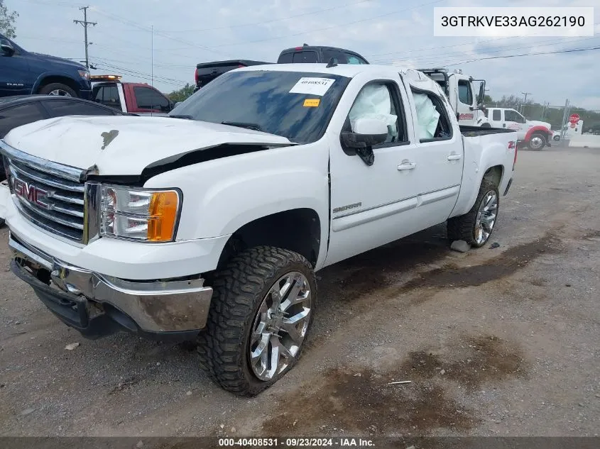 2010 GMC Sierra 1500 Sle VIN: 3GTRKVE33AG262190 Lot: 40408531