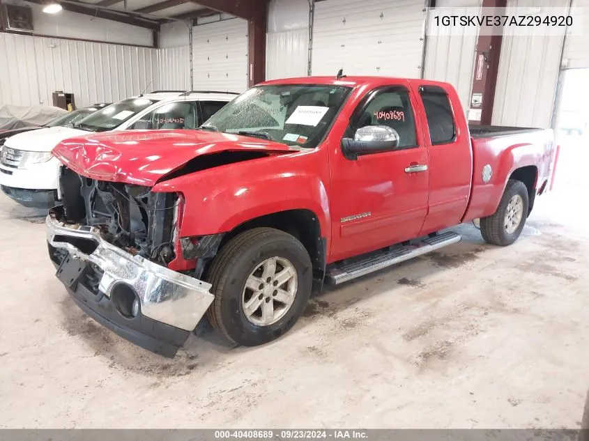 2010 GMC Sierra 1500 Sle VIN: 1GTSKVE37AZ294920 Lot: 40408689