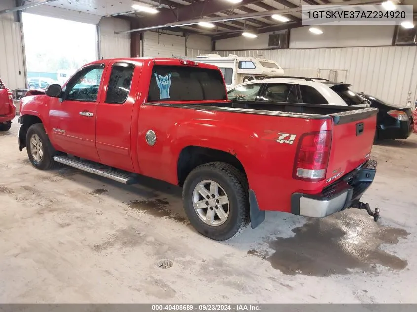 2010 GMC Sierra 1500 Sle VIN: 1GTSKVE37AZ294920 Lot: 40408689