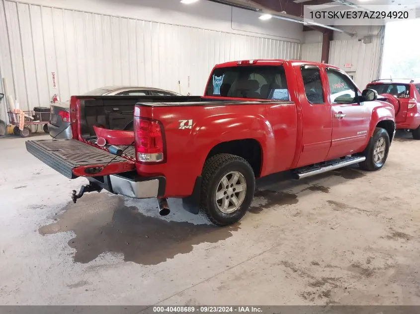 2010 GMC Sierra 1500 Sle VIN: 1GTSKVE37AZ294920 Lot: 40408689