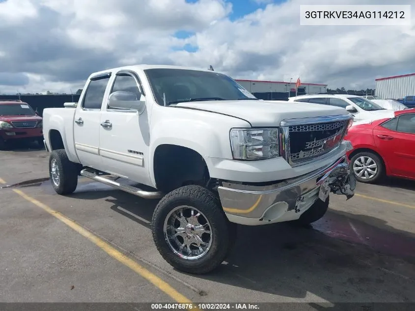 2010 GMC Sierra 1500 Sle VIN: 3GTRKVE34AG114212 Lot: 40476876