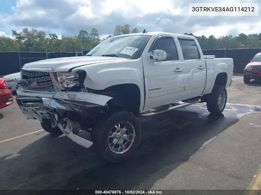 2010 GMC Sierra 1500 Sle VIN: 3GTRKVE34AG114212 Lot: 40476876