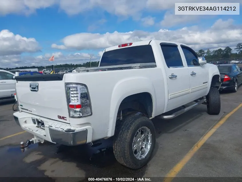 2010 GMC Sierra 1500 Sle VIN: 3GTRKVE34AG114212 Lot: 40476876