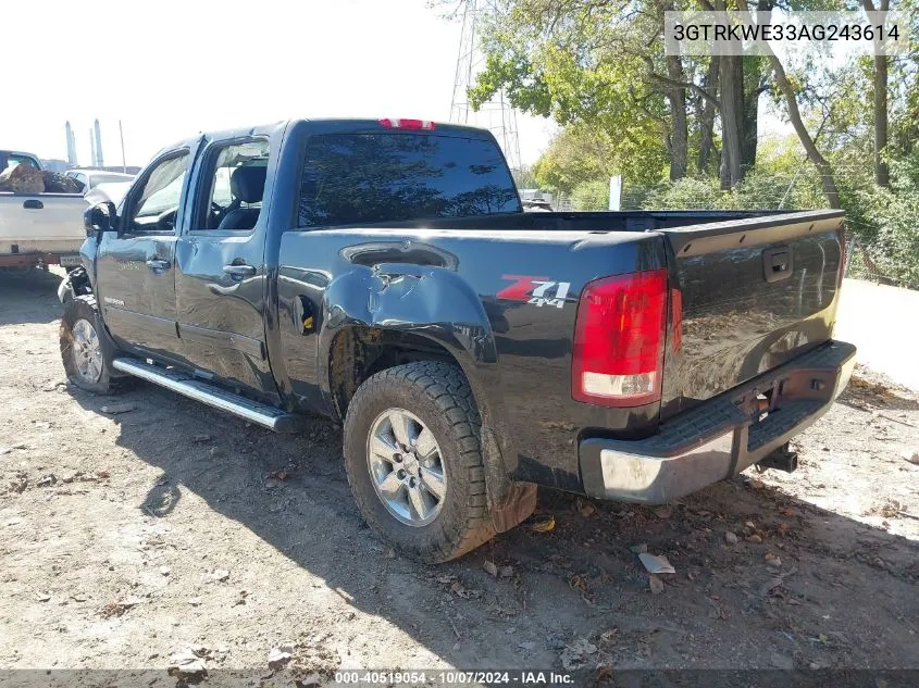 2010 GMC Sierra 1500 Slt VIN: 3GTRKWE33AG243614 Lot: 40519054