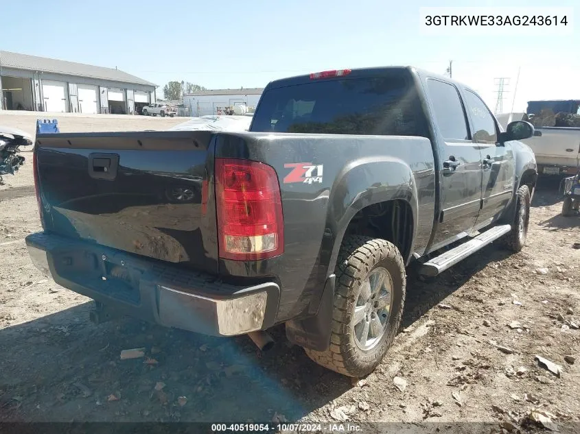 2010 GMC Sierra 1500 Slt VIN: 3GTRKWE33AG243614 Lot: 40519054