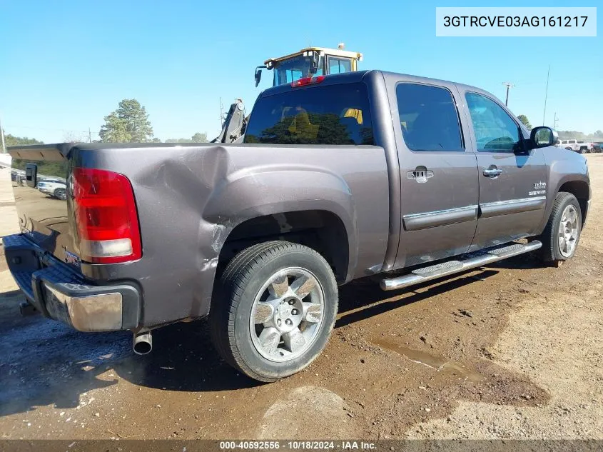 2010 GMC Sierra 1500 Sle VIN: 3GTRCVE03AG161217 Lot: 40592556