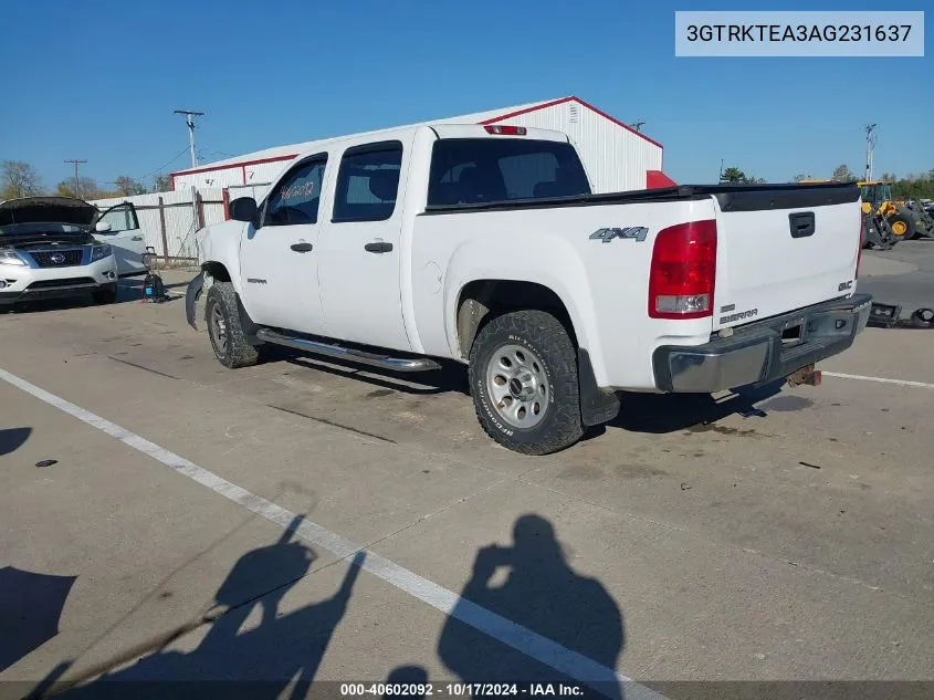 2010 GMC Sierra 1500 Work Truck VIN: 3GTRKTEA3AG231637 Lot: 40602092