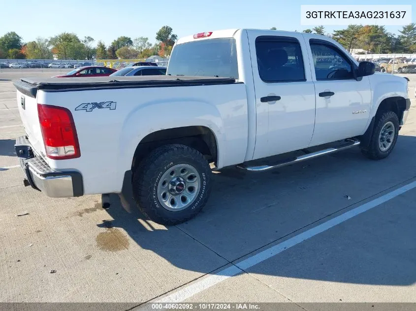 2010 GMC Sierra 1500 Work Truck VIN: 3GTRKTEA3AG231637 Lot: 40602092