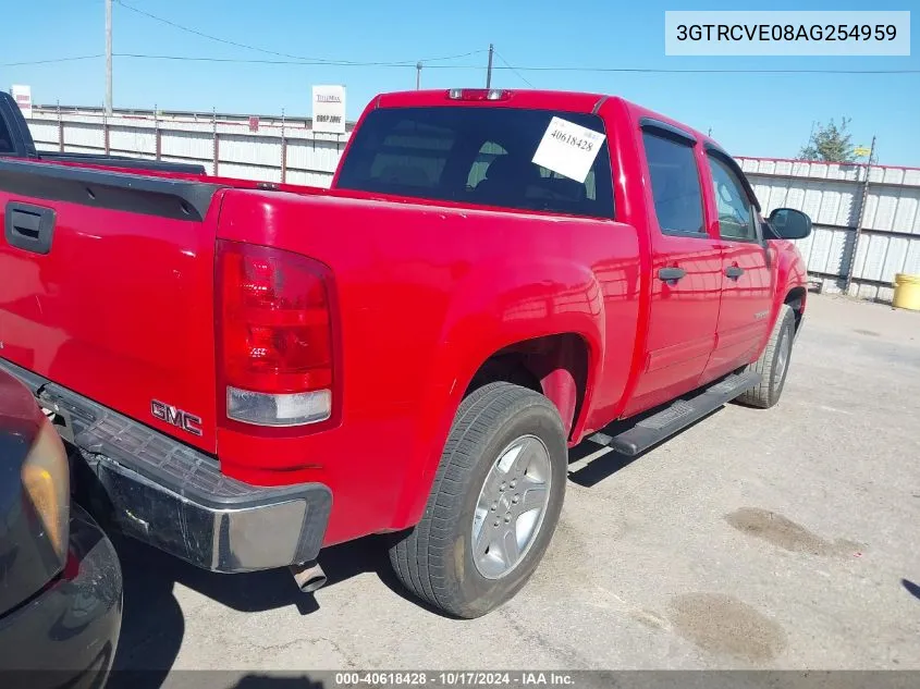 2010 GMC Sierra 1500 Sle VIN: 3GTRCVE08AG254959 Lot: 40618428