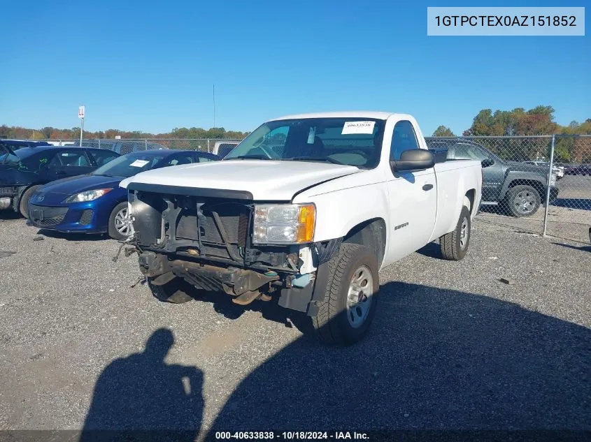 2010 GMC Sierra 1500 Work Truck VIN: 1GTPCTEX0AZ151852 Lot: 40633838