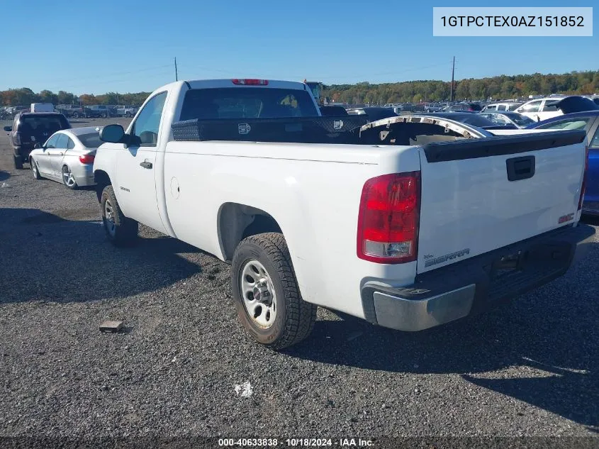 2010 GMC Sierra 1500 Work Truck VIN: 1GTPCTEX0AZ151852 Lot: 40633838