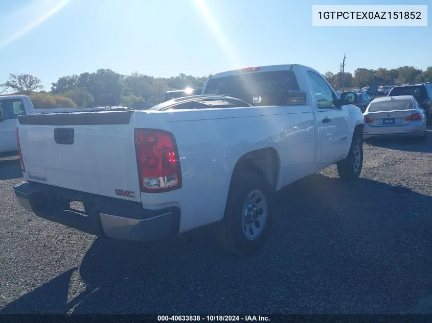 2010 GMC Sierra 1500 Work Truck VIN: 1GTPCTEX0AZ151852 Lot: 40633838